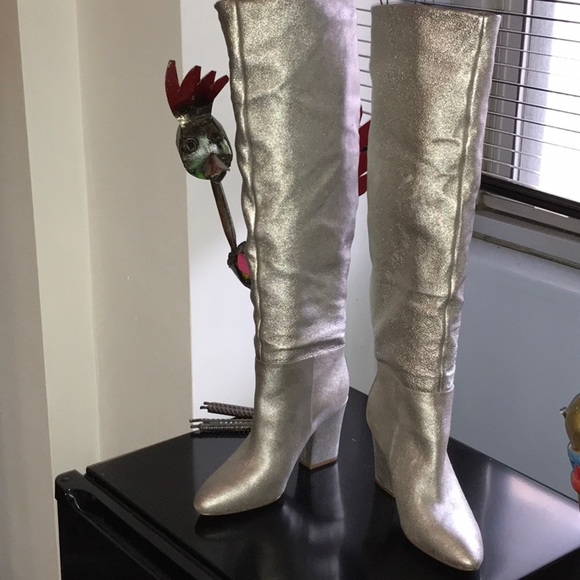 nine west silver boots